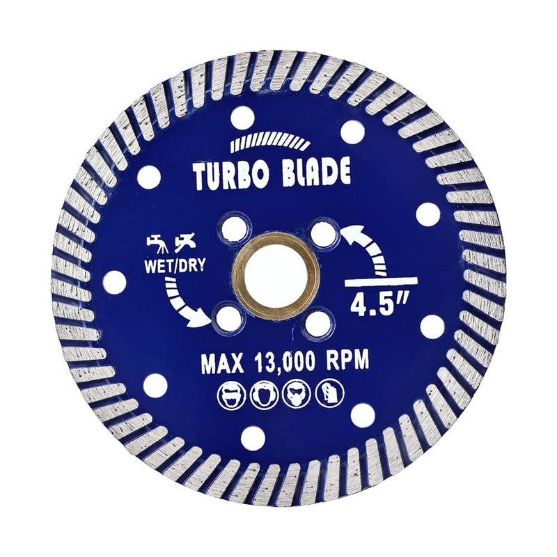 OSCEH 4.5" Diamond Turbo Blade Granite Diamond Blade for Granite Marble Porcelain Tile Wet/Dry Cutting - Image 1
